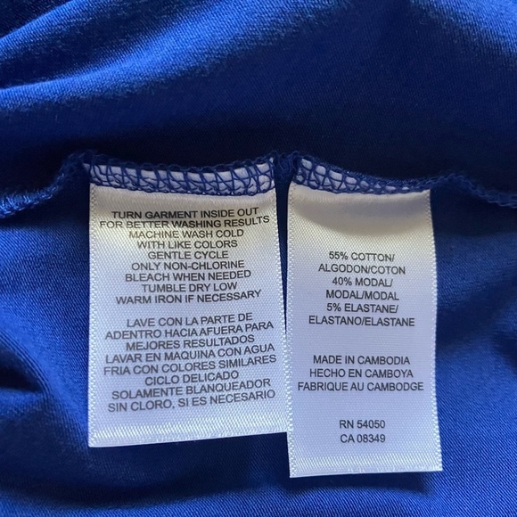 Anne Klein Royal Blue Long Sleeve Tee - Picture 5 of 5